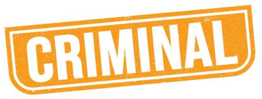CRIMINAL yazı turuncu grungy işareti üzerine yazılmış.