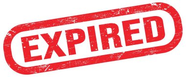 EXPIRED, text on red rectangle stamp sign.