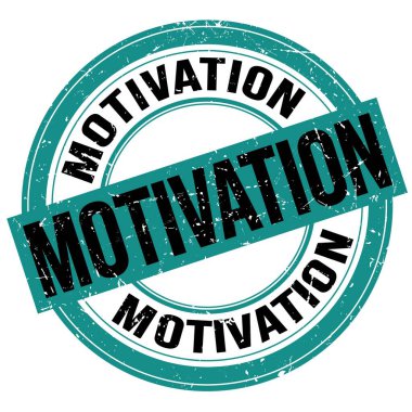 MOTIVATION text written on blue-black round grungy stamp sign