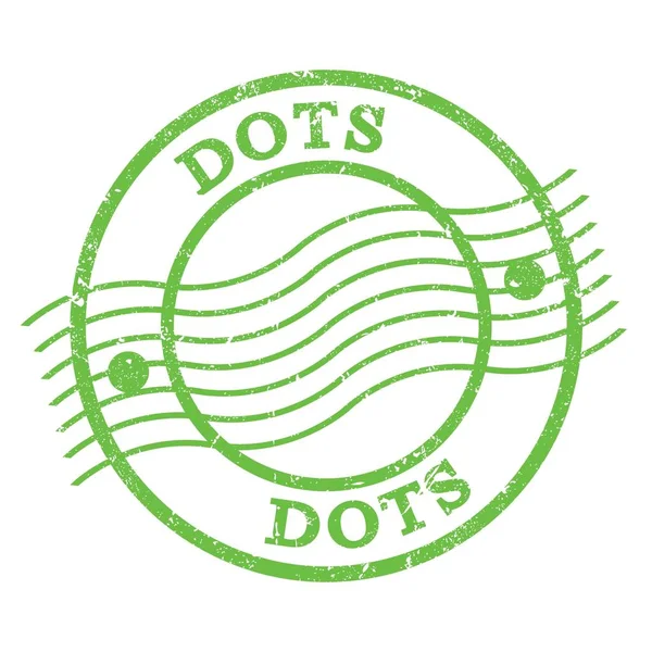 Dots Text Written Green Grungy Postal Stamp — 图库照片