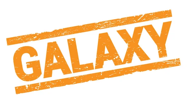 Galaxy Text Written Orange Rectangle Stamp Sign — Foto Stock