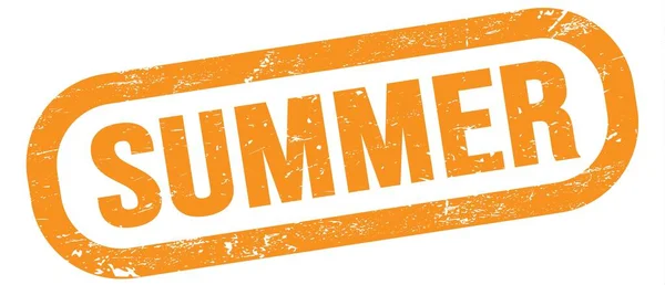 Summer Text Written Orange Rectangle Stamp Sign — Fotografia de Stock