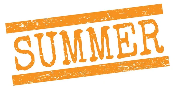 Summer Text Written Orange Grungy Lines Stamp Sign — Foto Stock