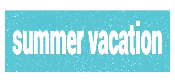 Summer Vacation Text Written Blue Grungy Stamp Sign — Stock fotografie