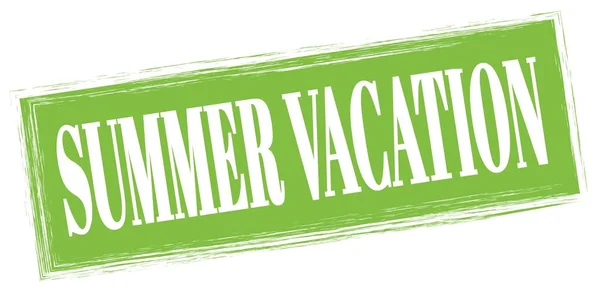 Summer Vacation Text Written Green Rectangle Stamp Sign — Stockfoto