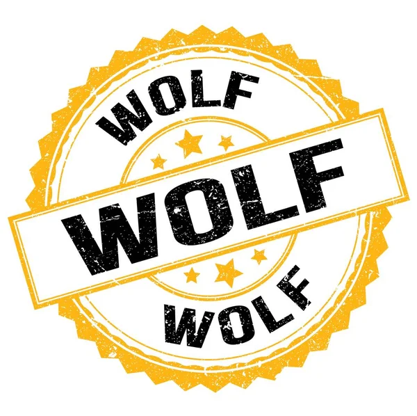Wolf Text Written Yellow Black Stamp Sign — Stockfoto