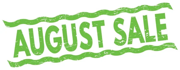 August Sale Text Written Green Lines Stamp Sign — 图库照片