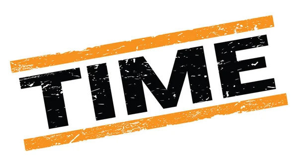 Time Text Written Orange Rectangle Stamp Sign — Stock Photo, Image