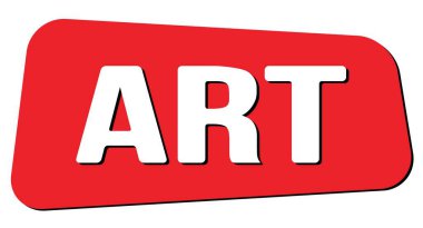 ART text written on red trapeze stamp sign.