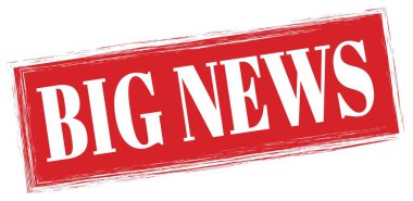 BIG NEWS text written on red rectangle stamp sign.