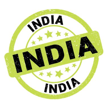 Yeşil-siyah grungy işareti üzerine yazılmış INDIA metni.