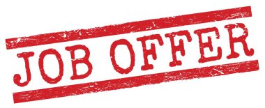 JOB OFFER text written on red grungy lines stamp sign.