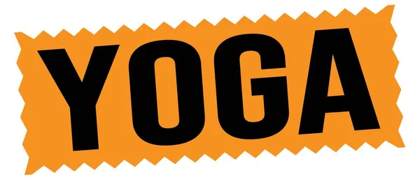Yoga Text Written Orange Black Zig Zag Stamp Sign — Foto de Stock