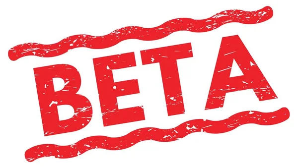 Beta Text Written Red Lines Stamp Sign — Zdjęcie stockowe