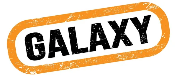 Galaxy Text Orange Black Rectangle Stamp Sign — Stockfoto