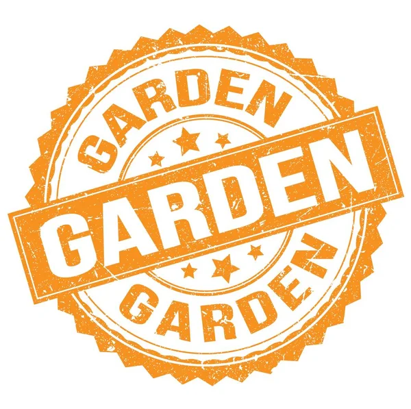 Garden Text Written Orange Stamp Sign — Photo