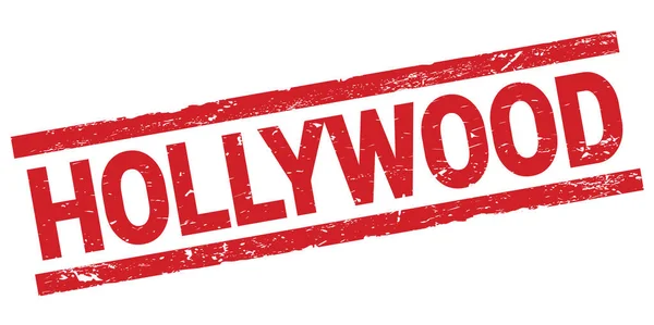 Hollywood Text Written Red Rectangle Stamp Sign — Stockfoto