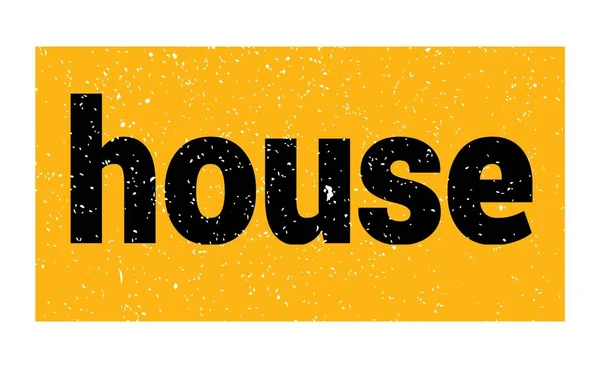 House Text Written Yellow Black Grungy Stamp Sign — Photo