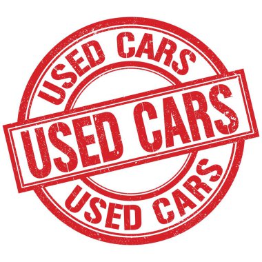 USED CARS text written word on red round stamp sign