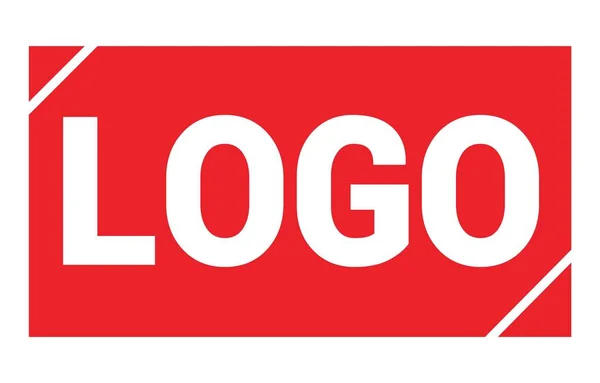 Logo Text Written Red Rectangle Stamp Sign — Stok fotoğraf