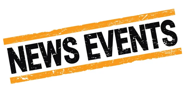 News Events Text Written Black Orange Rectangle Stamp Sign — Stockfoto