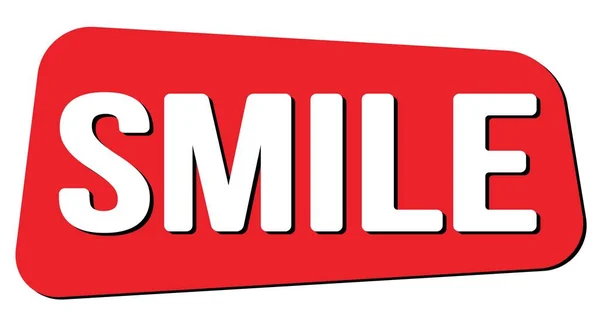 Smile Text Written Red Trapeze Stamp Sign — 图库照片