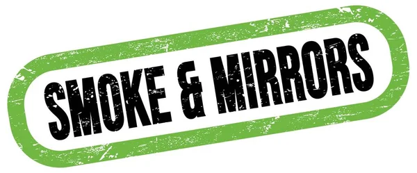 Smoke Mirrors Text Green Black Rectangle Stamp Sign — Stock fotografie