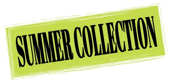 Summer Collection Text Written Green Black Rectangle Stamp Sign — Zdjęcie stockowe