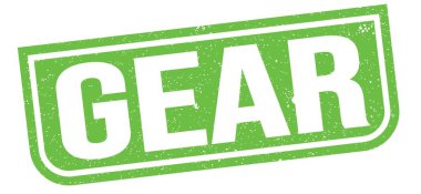 Yeşil grungy mühür işareti üzerine yazılmış GEAR metni.