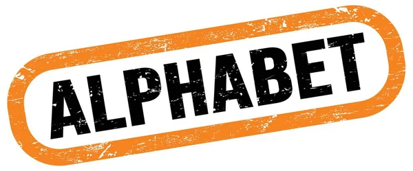 Alphabet Text Orange Black Rectangle Stamp Sign — Stock Fotó