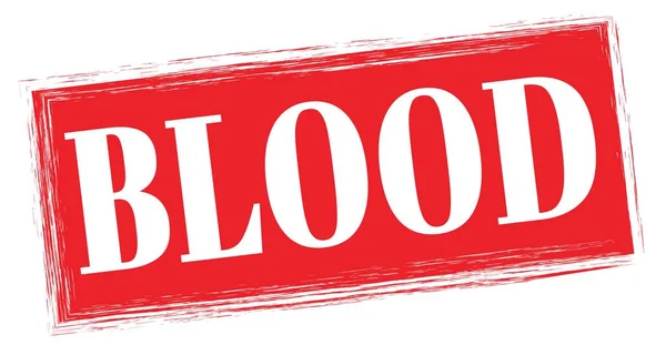 Blood Text Written Red Rectangle Stamp Sign — Stock Photo, Image