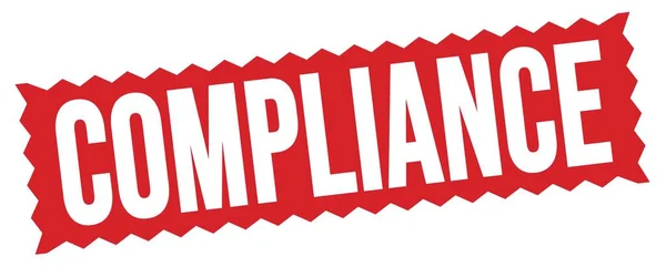 Compliance Text Written Red Zig Zag Stamp Sign — Photo