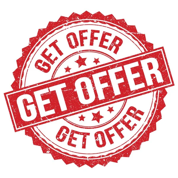 Get Offer Text Written Red Stamp Sign — стоковое фото