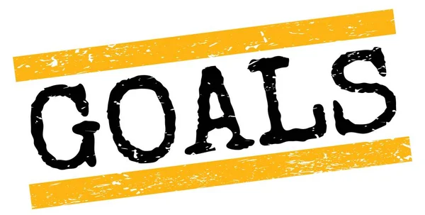 Goals Text Written Yellow Black Grungy Lines Stamp Sign — 스톡 사진