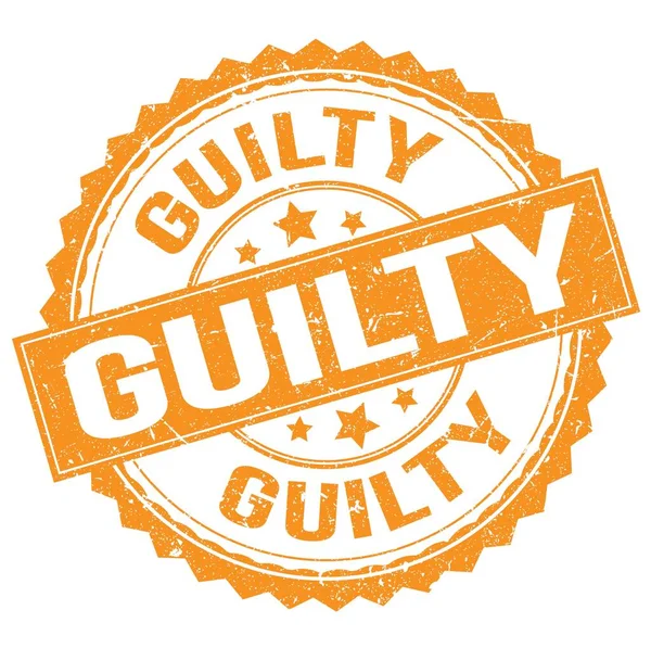 Guilty Text Written Orange Stamp Sign — Zdjęcie stockowe