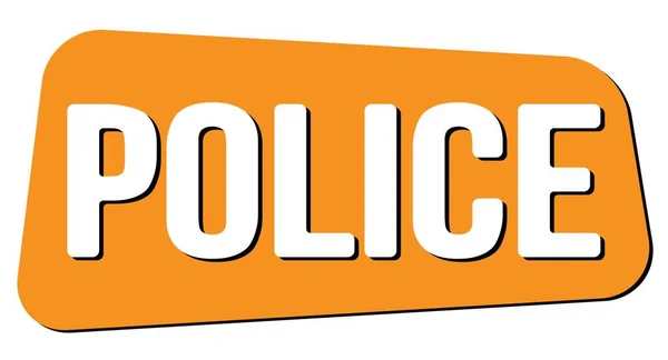 Police Text Written Orange Trapeze Stamp Sign — 스톡 사진