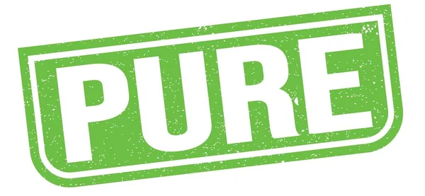 Pure Text Written Green Grungy Stamp Sign — Stok fotoğraf
