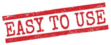 EASY TO USE text written on red grungy lines stamp sign.