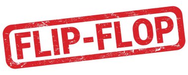 Kırmızı dikdörtgen damga işareti üzerine yazılmış FLIP-FLOP metni.