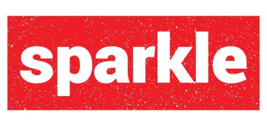 sparkle text written on red grungy stamp sign.