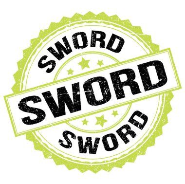 Yeşil-siyah pul işareti üzerine yazılmış KILIÇ metni