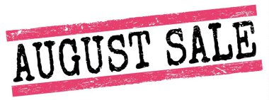 AĞUSTOS Satış metni pembe-siyah grungy satır damgası üzerine yazılmış.