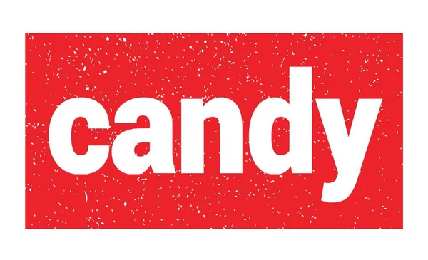 Candy Text Written Red Grungy Stamp Sign — Stok Foto