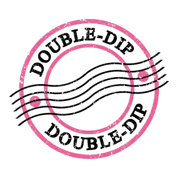 Double Dip Text Written Pink Black Grungy Postal Stamp — Fotografia de Stock