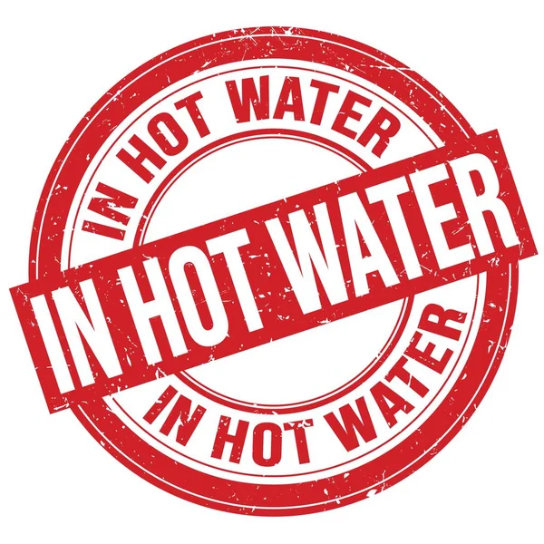 Hot Water Text Written Red Grungy Stamp Sign — Stok fotoğraf