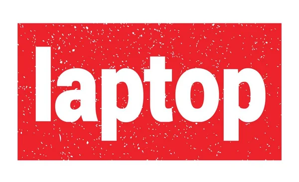 Laptop Text Written Red Grungy Stamp Sign — Zdjęcie stockowe