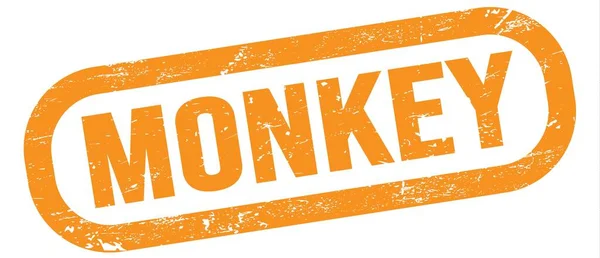 Monkey Text Written Orange Rectangle Stamp Sign — Zdjęcie stockowe