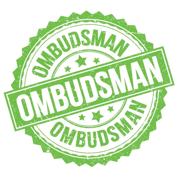 Ombudsman Κείμενο Γραμμένο Πράσινο Στρογγυλό Σήμα Σφραγίδα — Φωτογραφία Αρχείου