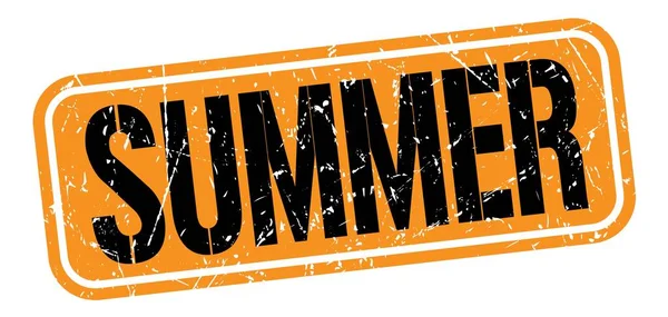 Summer Text Written Orange Black Grungy Stamp Sign — Fotografia de Stock
