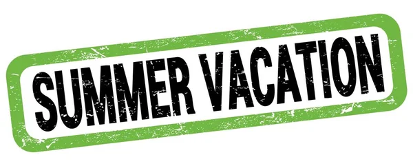 Summer Vacation Text Written Green Black Rectangle Stamp Sign — Photo
